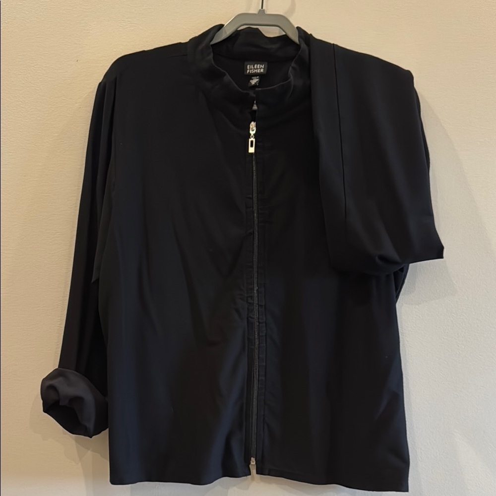 Eileen Fisher Black Zip-Up Jacket